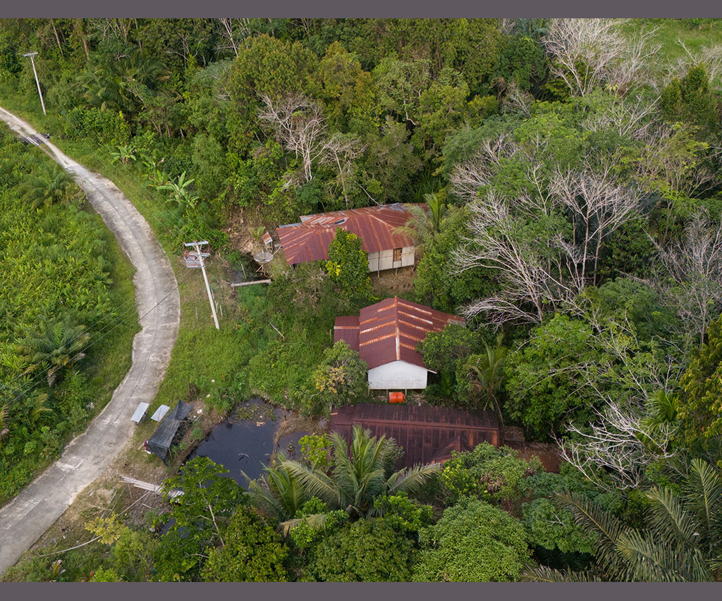 Aerial view of Sungai Ajung village